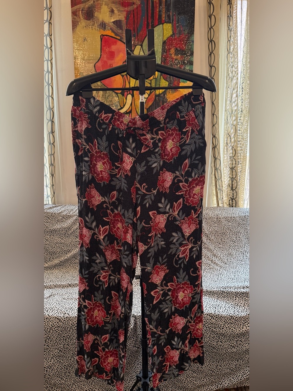 Ann Taylor Loft Floral Wide Leg Pants Size L